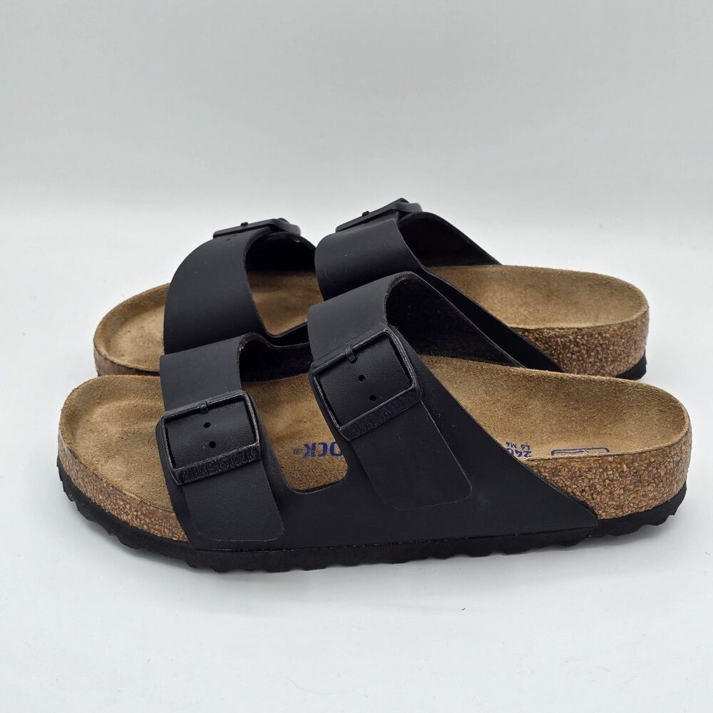 Birkenstock Arizona Sandals Unisex Black Birko-Flor Regular Fit Size 37 L6 M4 - Picture 5 of 7